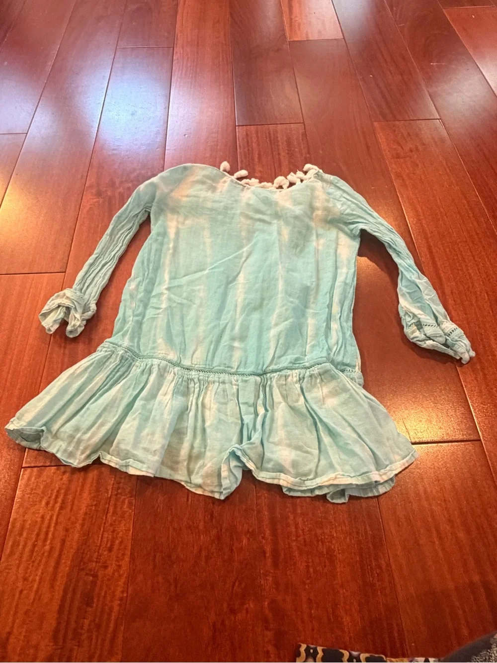 Kids Light Blue Ruffle Tunic Dress - Brand